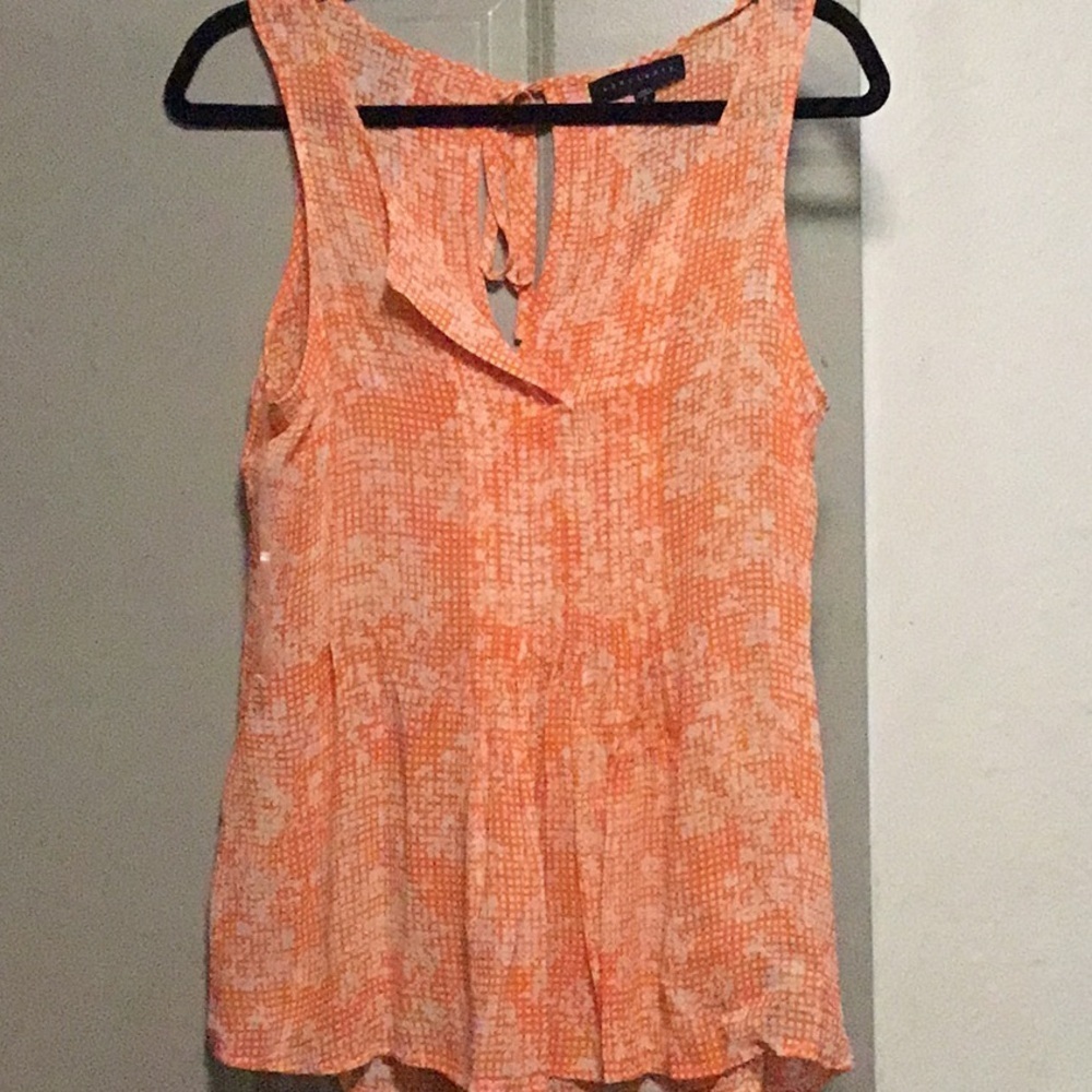 Sanctuary Orange Pleated Sleeveless Tank Top